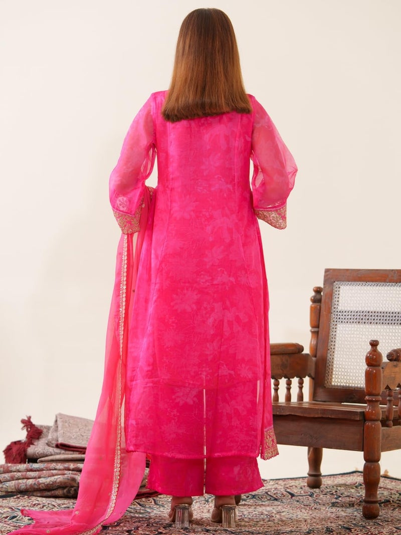 Kaari Women's Embroidered Kurti Set with Dupatta | Ethnic Suits with Embellished Dupatta | Everyday and Festive Kurti Set for Women|Rani|M - Image 5