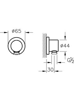 Vitra A45223 Built-in Hand Shower Outlet, Chrome  - Image 3