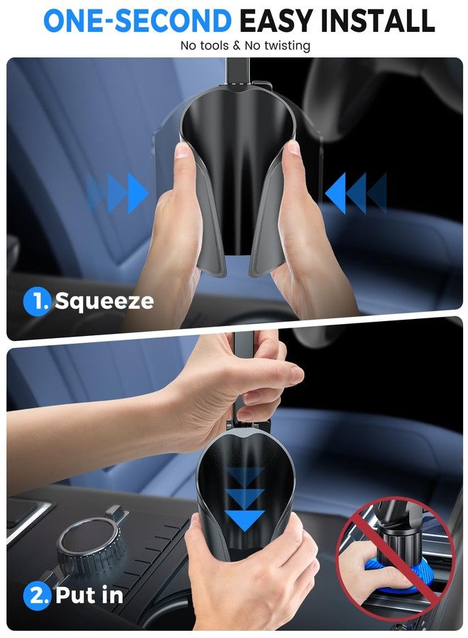 eSamcore Cup Holder Phone Holder, Unobstructed Cup Holder Phone Mount for Your Car Cupholder (2.5"-4") with Flexible C-Shaped Base, 360° Swiveling, 0.8" Deep Clamp Compatible with iPhone 4.7"-7" - Image 4