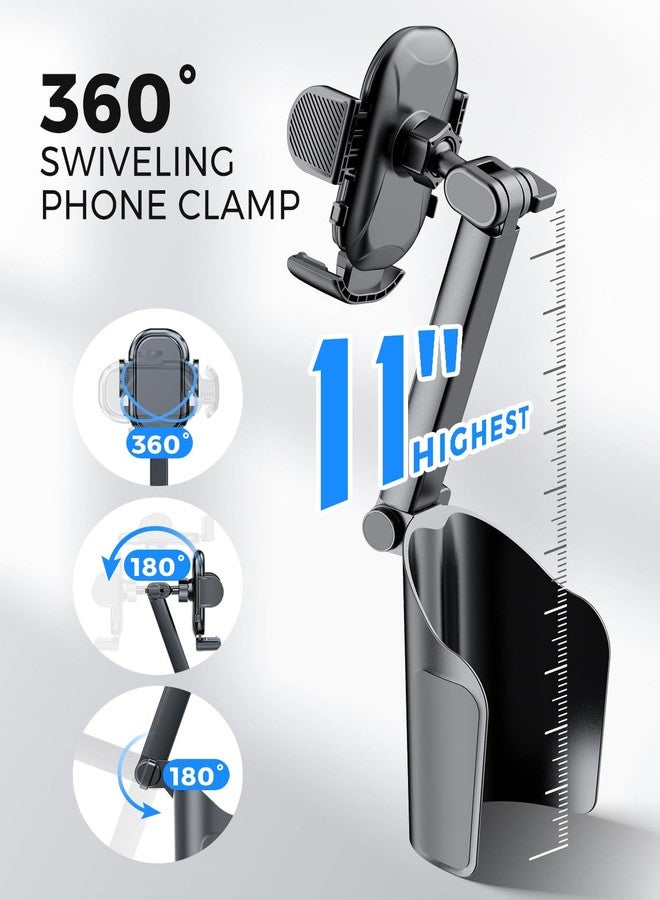eSamcore Cup Holder Phone Holder, Unobstructed Cup Holder Phone Mount for Your Car Cupholder (2.5"-4") with Flexible C-Shaped Base, 360° Swiveling, 0.8" Deep Clamp Compatible with iPhone 4.7"-7" - Image 5
