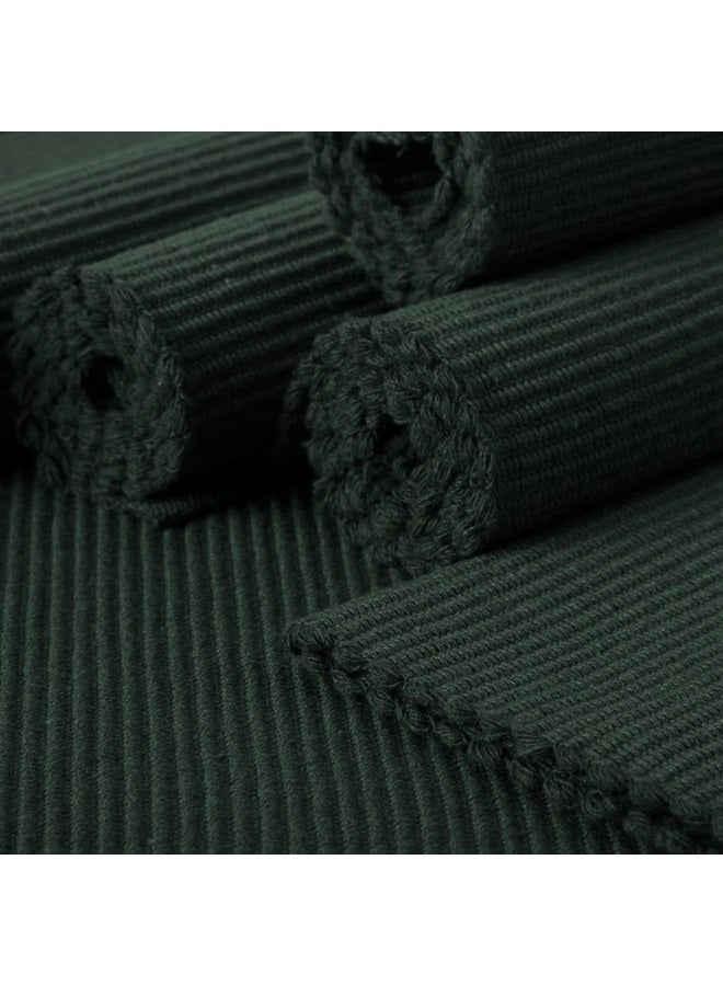 Encasa XO سجاد طاولة تناول الطعام من إنكاسا هومز (مجموعة من 6 قطع) مصنوعة من قطن مضلع فاخر - الحجم المثالي 19"x13"، ألوان وتصاميم عصرية ذكية، للاستخدام في المنزل، المقاهي، المطاعم والفنادق - أخضر داكن - Image 2