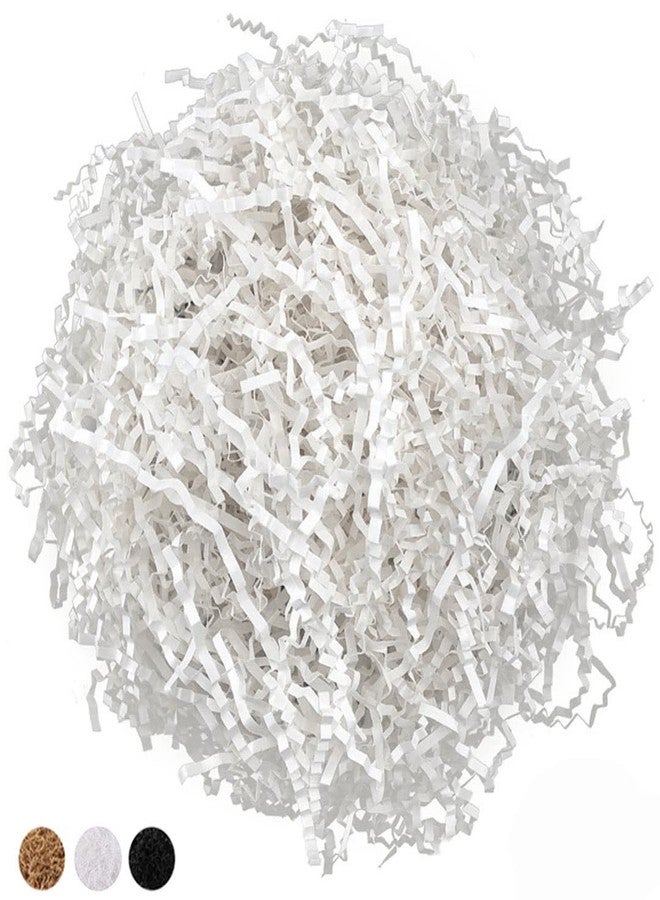 LYARCHTE Crinkle Paper Filler 5.2 oz, Crinkle Cut Paper Shred Filler Shredded TissueRaffia Grass Paper for Gift Basket Packing Bag Filler (White) - Image 1