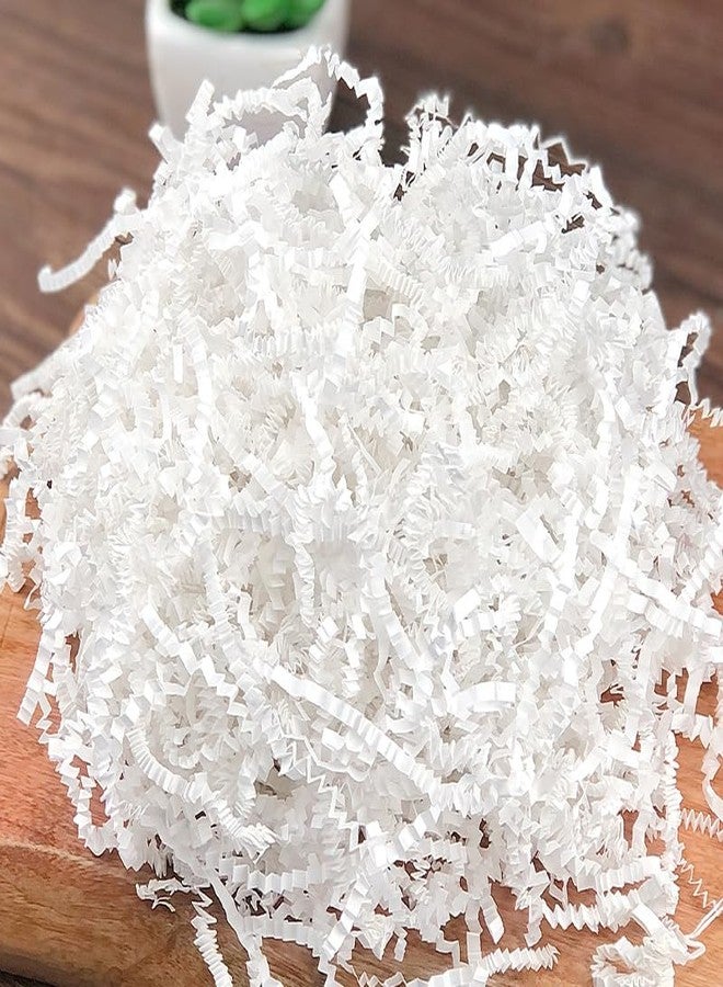 LYARCHTE Crinkle Paper Filler 5.2 oz, Crinkle Cut Paper Shred Filler Shredded TissueRaffia Grass Paper for Gift Basket Packing Bag Filler (White) - Image 5