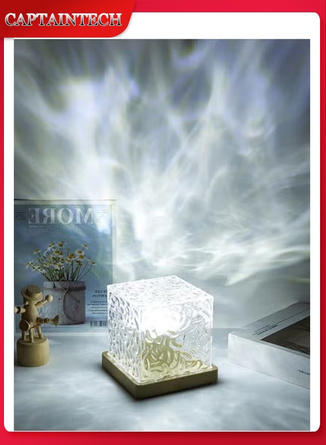 كابتن تيك 16 لونًا مصباح ليلي مموج من Water Ripple، مصباح طاولة رومانسي، هدية، مصباح إسقاط سماء مرصعة بالنجوم - Image 1