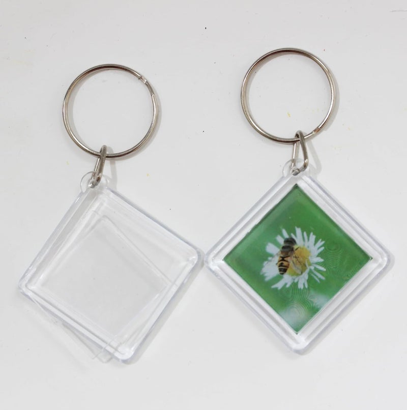 BetterJonny 20Pcs Acrylic picture Keychain Blanks Photo Keychain Clear in Photo Keychain Acrylic Picture Frame Keyrings - Image 5