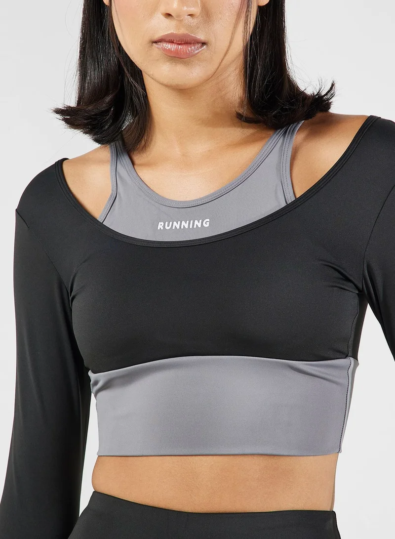 FRWD Layered T-Shirt & Flared Pants Set