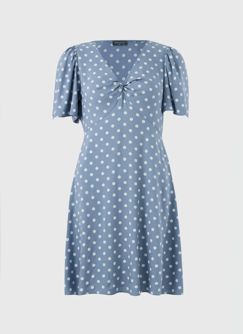 Matalan sky blue Blue Polka Dot Tea Dress for Women | Best Price UAE