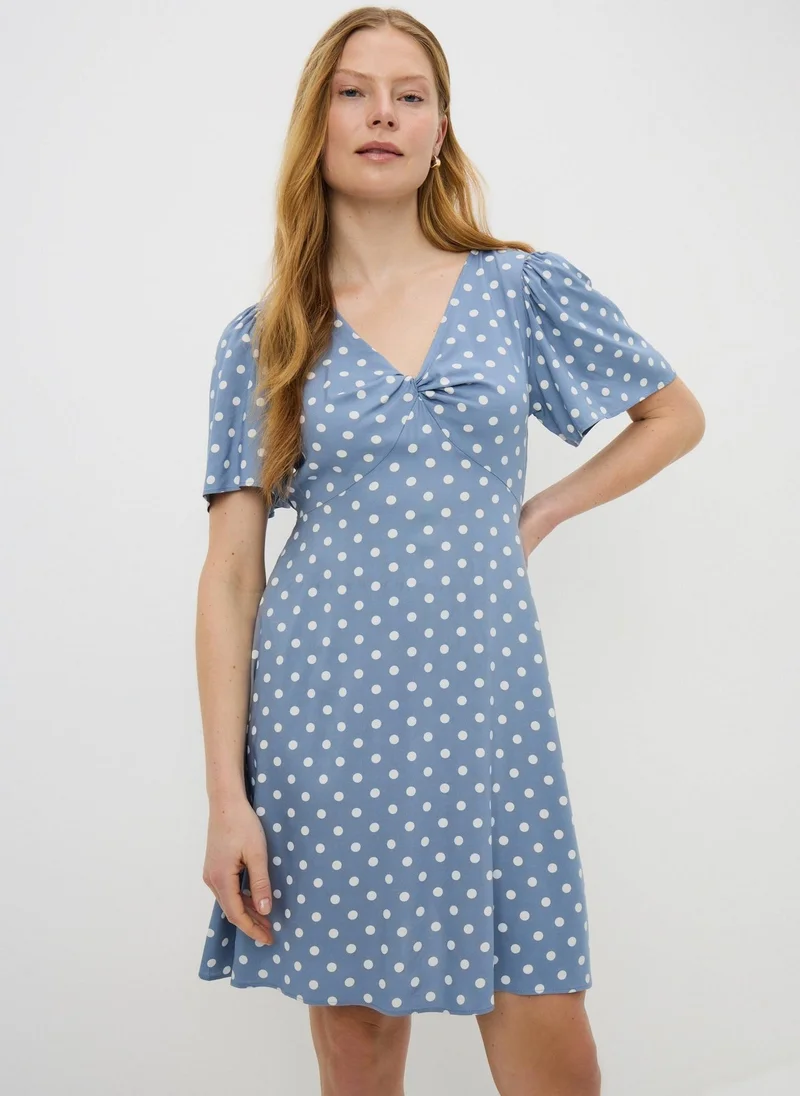 Blue Polka Dot Tea Dress