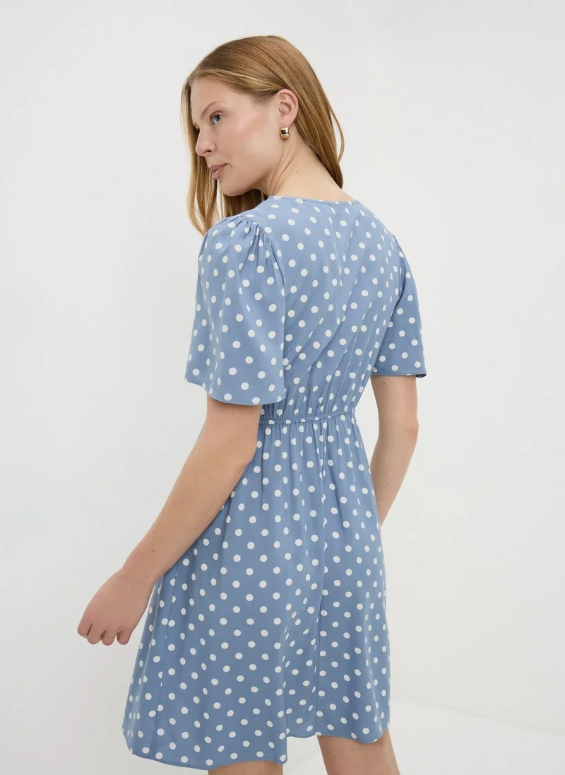 Matalan sky blue Blue Polka Dot Tea Dress for Women | Best Price UAE