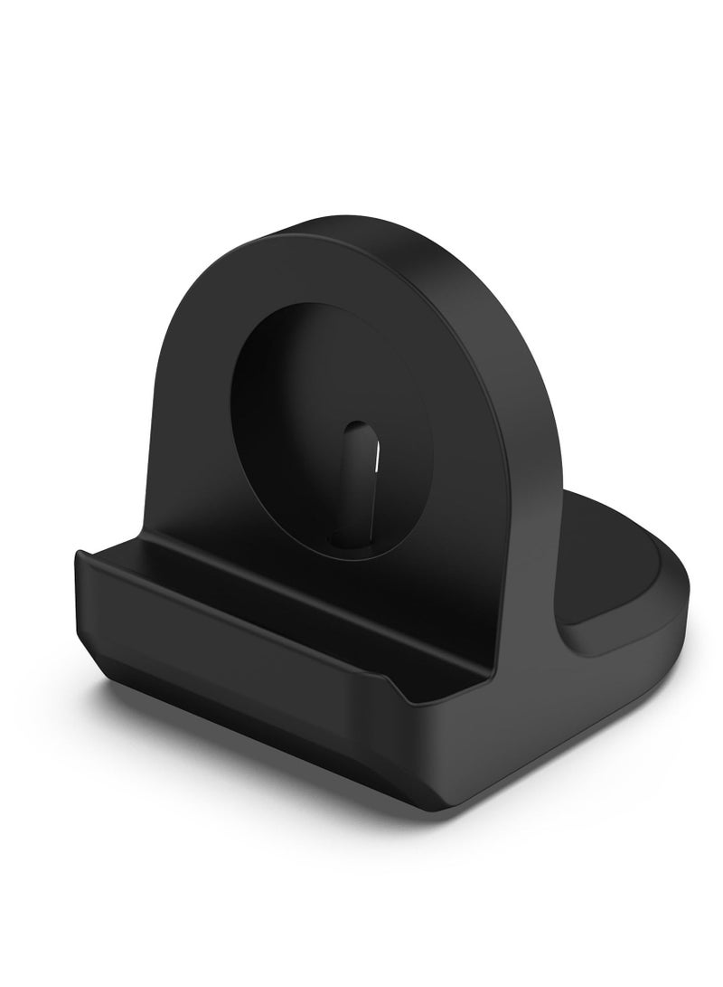 Replacement Charging Dock Compatible with Samsung Galaxy Watch 6/6 Classic/Watch 5/5 Pro Non-Slip Silicone Charging Stand, Charger Base Holder with Cable Management Slot(Black) - Image 1