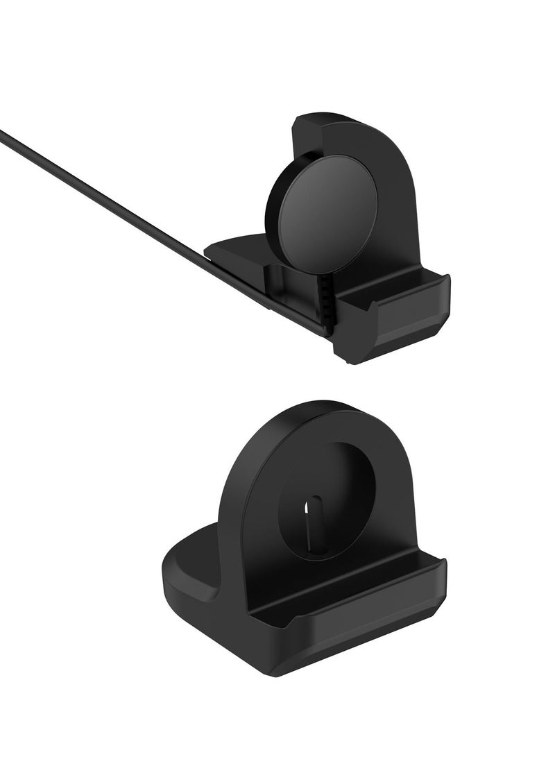 Replacement Charging Dock Compatible with Samsung Galaxy Watch 6/6 Classic/Watch 5/5 Pro Non-Slip Silicone Charging Stand, Charger Base Holder with Cable Management Slot(Black) - Image 2