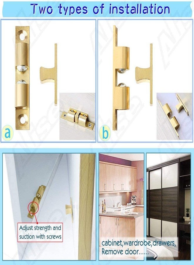 Teclican 35mm Furniture Cabinet Door Brass Dual Ball Roller Catch Latch Pack of - (5) - Image 5