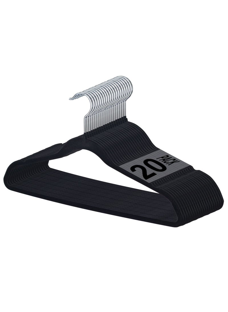 SKY-TOUCH 20 Pieces Non Slip Clothes Velvet Hanger Heavy Duty  - Image 1