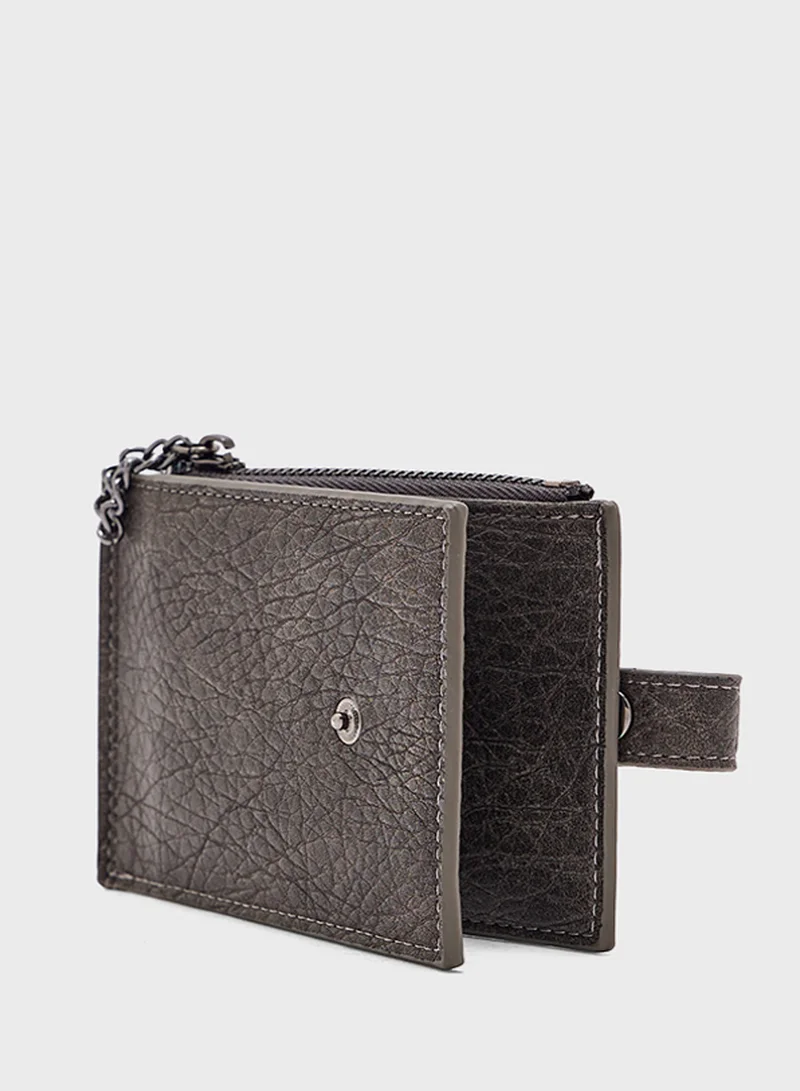 Robert Wood Bi-Fold Wallet With Attached Key Chain
