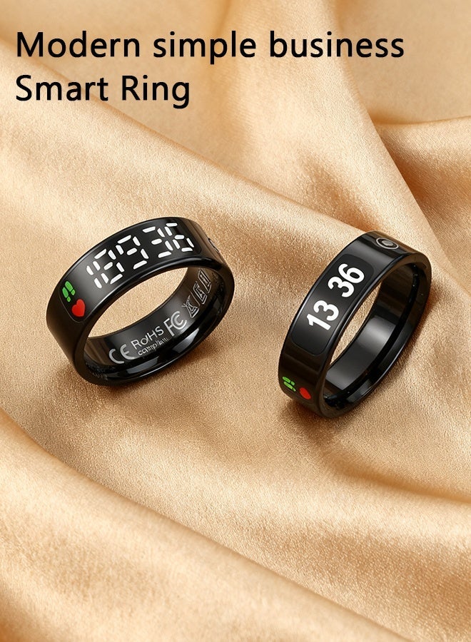Smart Rings for Men Women, Smart Ring whth Display and Touch Button, Fitness Tracker Ring, IP68waterproof, Health Ring Tracks Heart Rate/Sleep/Steps/Blood Oxygen/Calorie/Distance, for iOS/Android(Black09) - Image 4