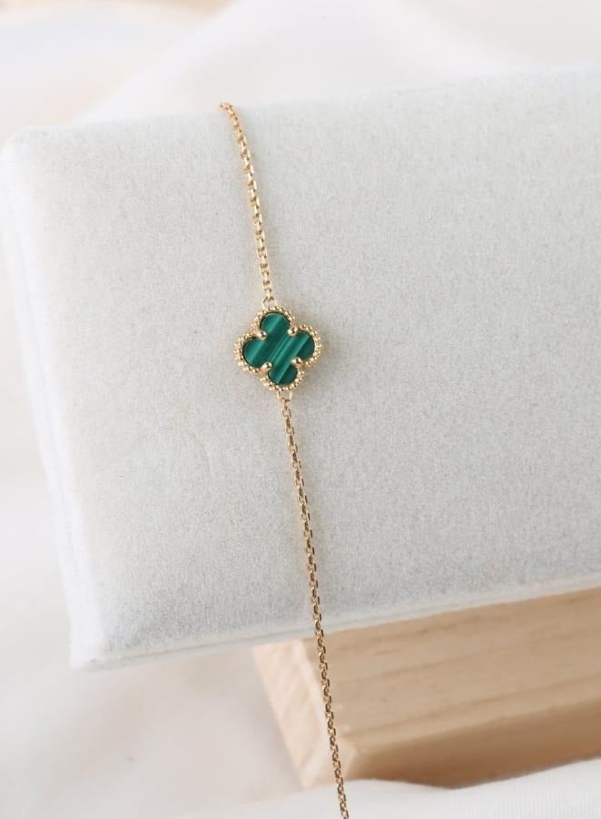 Luxuria Luxuryria 18K Gold Plated Stainless Steel Bracelet, Fashion Luxury Lucky Four Leaf Clover Shell Bracelet for Women, Jewelry Gift Bracelets for Women - Image 4