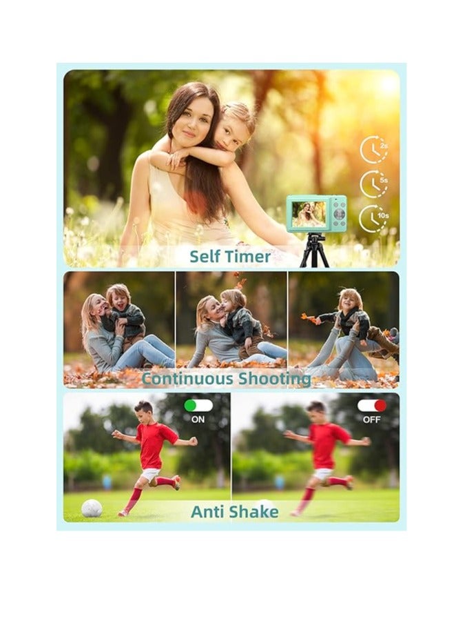 Generic 1080P Digital Cameras for Kids Boys Girls Compact Digital Point and Shoot Camera with 16X Zoom 32GB Card Small Kids Camera, Green  - Image 5