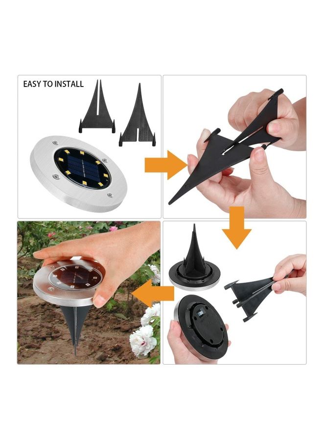 NIBEMINENT 8-Piece Solar Ground Lights White - Image 2