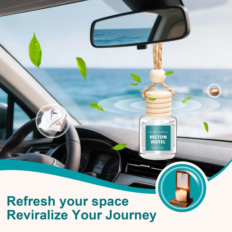 AROIC Premium Scent Car Air Freshener, 6 Pack Hotel Scent Collection Diffuser Set, Long Lasting Luxury Fragrance Essential Oil Aromatherapy, Hanging Air Freshener for Car Interior Accessories Unisex - Image 5