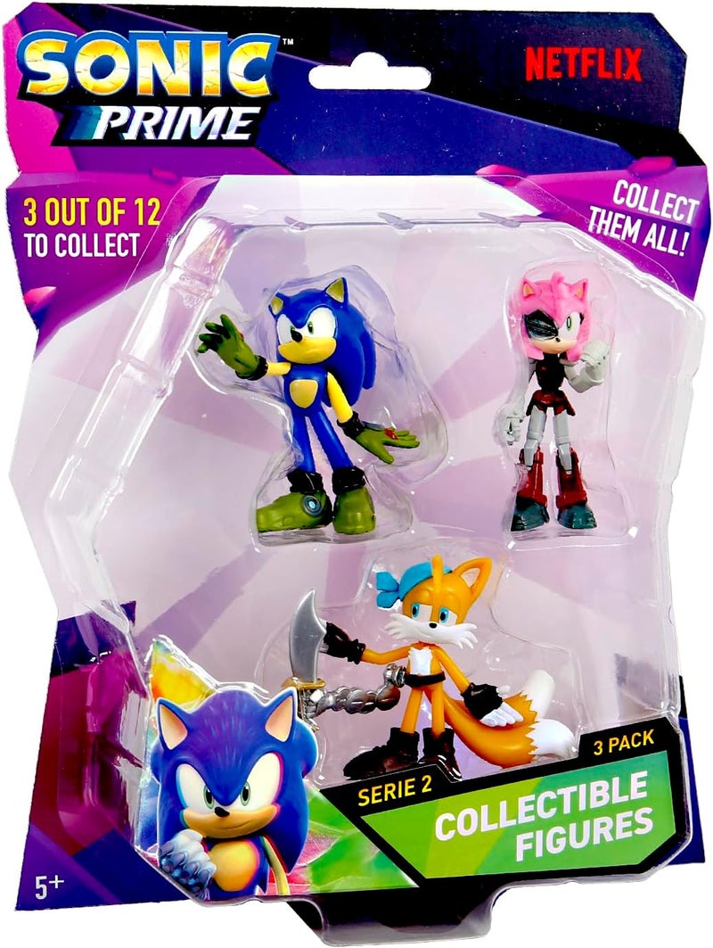 Sonic Prime : Figure Blister 3Pack - Netflix Series, Licensed, Boys & Girls, Collectible Characters, Figurines - Image 2