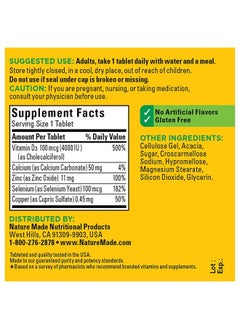 Nature Made Super Vitamin D Immune Complex, Vitamin D3, Selenium, Copper and Zinc Supplements for Immune Support, 70 Tablets, 70 Day Supply  - Image 5