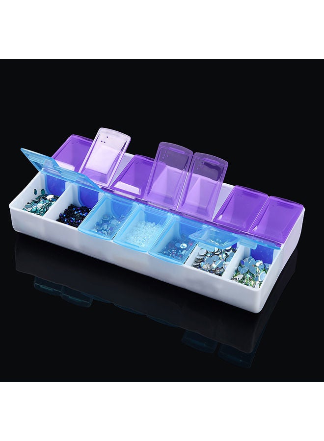 NIBEMINENT 14 Grid 5D Diamond Painting Accessories Storage Box Purple 17.5x3x9centimeter - Image 4