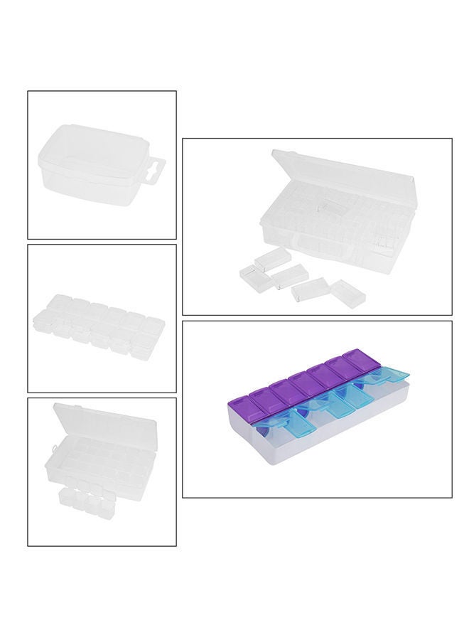 NIBEMINENT 14 Grid 5D Diamond Painting Accessories Storage Box Purple 17.5x3x9centimeter - Image 3