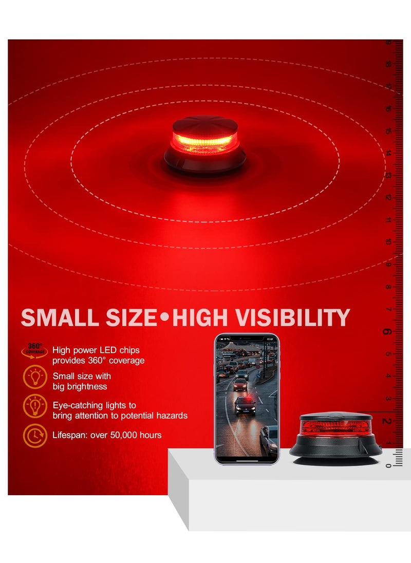 Xprite Xprite LED Rotating Beacon Light, 4.5Inch Super Bright Forklift Strobe Lights w/Magnetic Base for 12-24V Construction Truck Patrol Car Tractor Golf Carts-Red  - Image 2