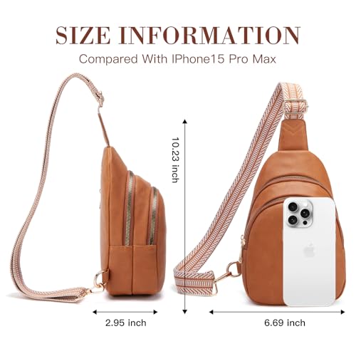 Viverte Personalized Mothers Day Gifts Initial Sling Bag PU Crossbody Bags for Women Mother's Day Birthday Gifts for Women Mom Sister Wife (Brown-M) - Image 4