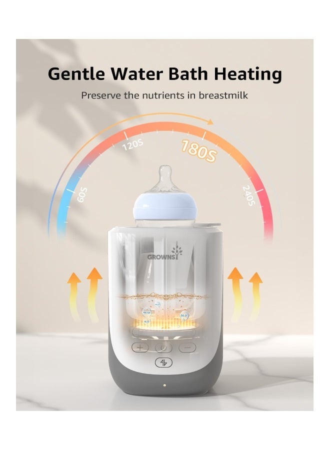 GROWNSY سخان زجاجات، سخان زجاجات سريع 10 في 1 مع ضوء ليلي لحليب الثدي والحليب الصناعي، سخان حليب مختار من الآباء مع ميزة الرفع التلقائي المبتكرة، تحكم ذكي دقيق، وظيفة الذاكرة - Image 3
