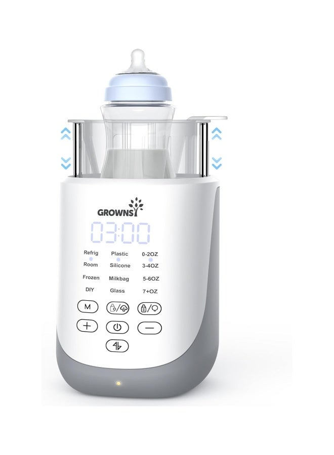 GROWNSY سخان زجاجات، سخان زجاجات سريع 10 في 1 مع ضوء ليلي لحليب الثدي والحليب الصناعي، سخان حليب مختار من الآباء مع ميزة الرفع التلقائي المبتكرة، تحكم ذكي دقيق، وظيفة الذاكرة - Image 1