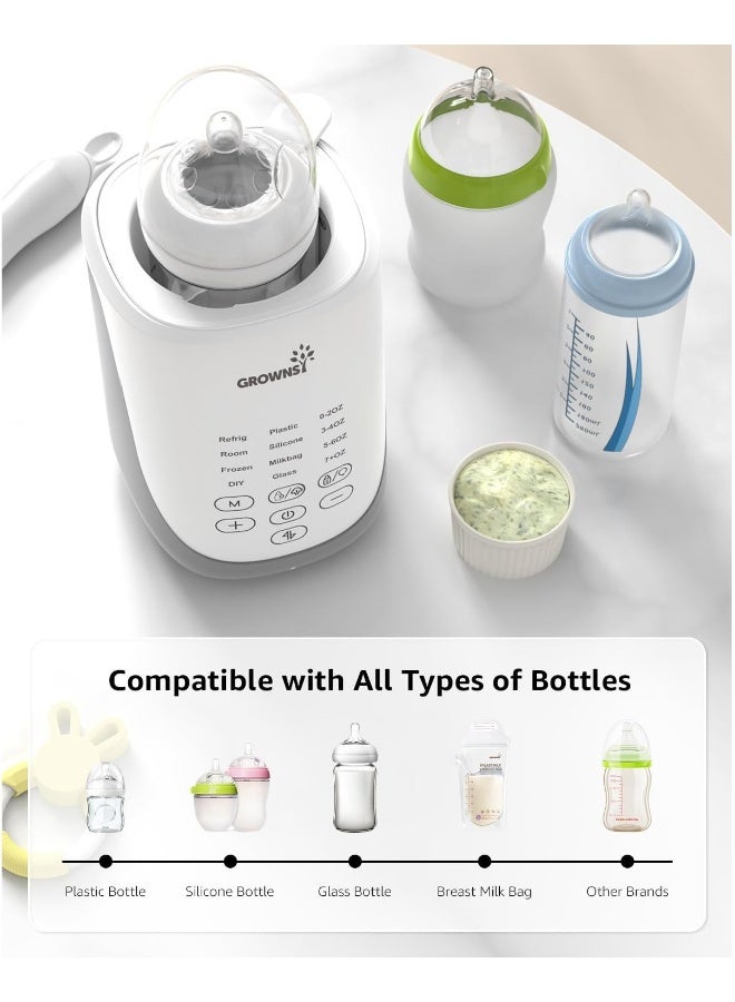 GROWNSY سخان زجاجات، سخان زجاجات سريع 10 في 1 مع ضوء ليلي لحليب الثدي والحليب الصناعي، سخان حليب مختار من الآباء مع ميزة الرفع التلقائي المبتكرة، تحكم ذكي دقيق، وظيفة الذاكرة - Image 5