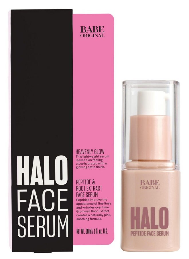 BABE ORIGINAL - Halo Peptide Face Serum For Women, Face Moisturizer Face Cream For Hydrated, Plump & Soothed Skin With Pink Root Extract, Hyaluronic Acid, Peptides & Amino Acids | Cruelty-Free And Vegan - Image 1