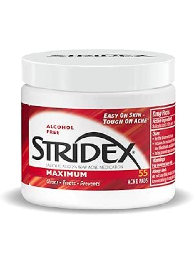 سترايدكس ضمادات ستريدكس ماكسيموم لعلاج حب الشباب، ناعمة الملمس، 55 ضمادة - Image 1
