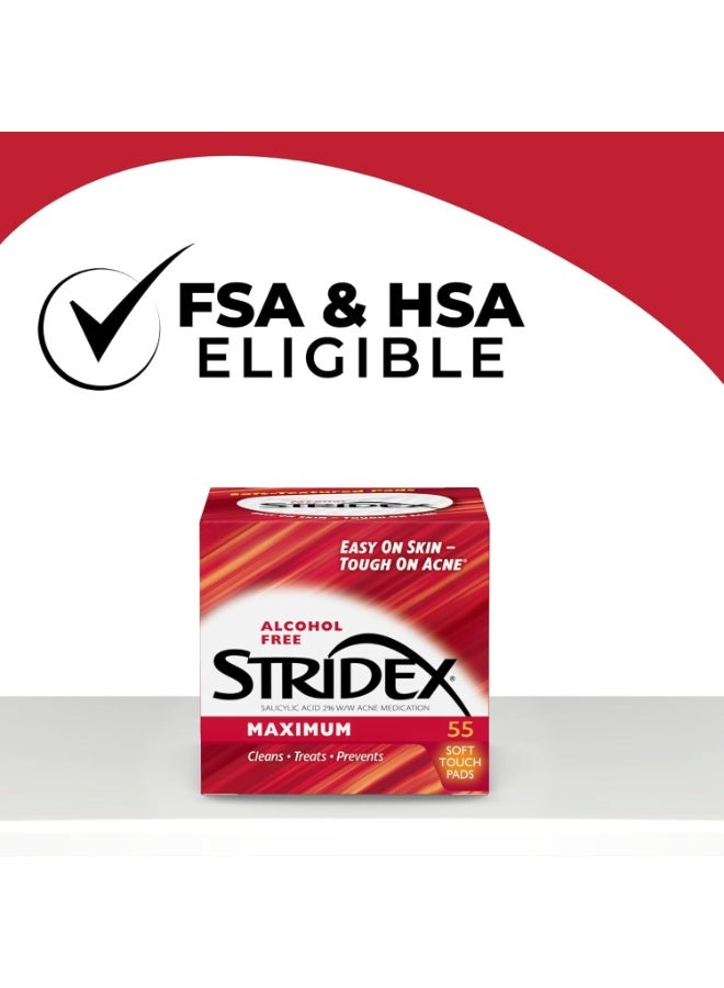 سترايدكس ضمادات ستريدكس ماكسيموم لعلاج حب الشباب، ناعمة الملمس، 55 ضمادة - Image 2