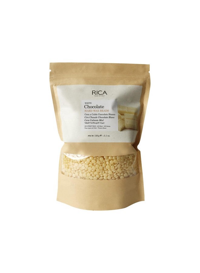 ريكا حبيبات الشوكولاتة البيضاء من ريكا، شمع صلب لإزالة الشعر بدون شرائط وبدون ألم للرجال والنساء | إزالة سريعة وسهلة للسمرة بالشمع للوجه والإبط ومنطقة البكيني | 150 جرام، عبوة من قطعة واحدة - Image 1