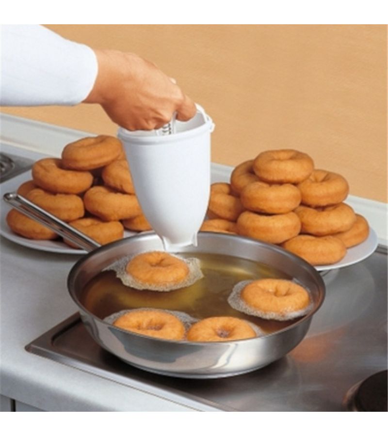 1pc White Donut Embossing Mold 7.28x3.94inch Baking Tool for Home Use Small Dining Car Maker DIY Dessert Baking - Image 1