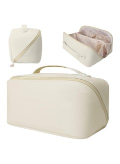 Generic Large-Capacity Travel Cosmetic Bag | Leather Makeup Bag | Waterproof Portable Cosmetic Bag | Multifunctional Storage Makeup Bag  - Image 1