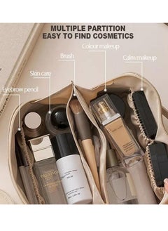 Generic Large-Capacity Travel Cosmetic Bag | Leather Makeup Bag | Waterproof Portable Cosmetic Bag | Multifunctional Storage Makeup Bag  - Image 3
