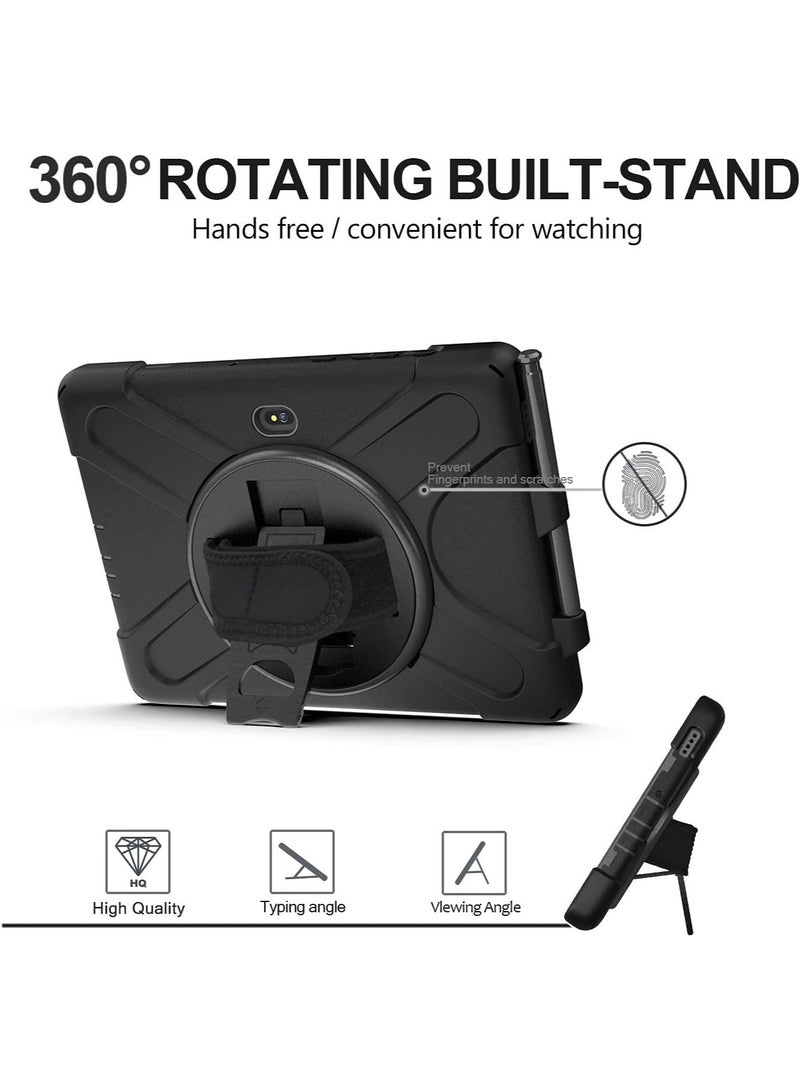 general Case for Galaxy Tab Active Pro 10.1 inch SM-T540/T545/T547,Kickstand with 360 Degree Rotatable 3 Layer Hybrid Heavy Duty Shockproof Hand Strap Shoulder Strap Design - Image 2
