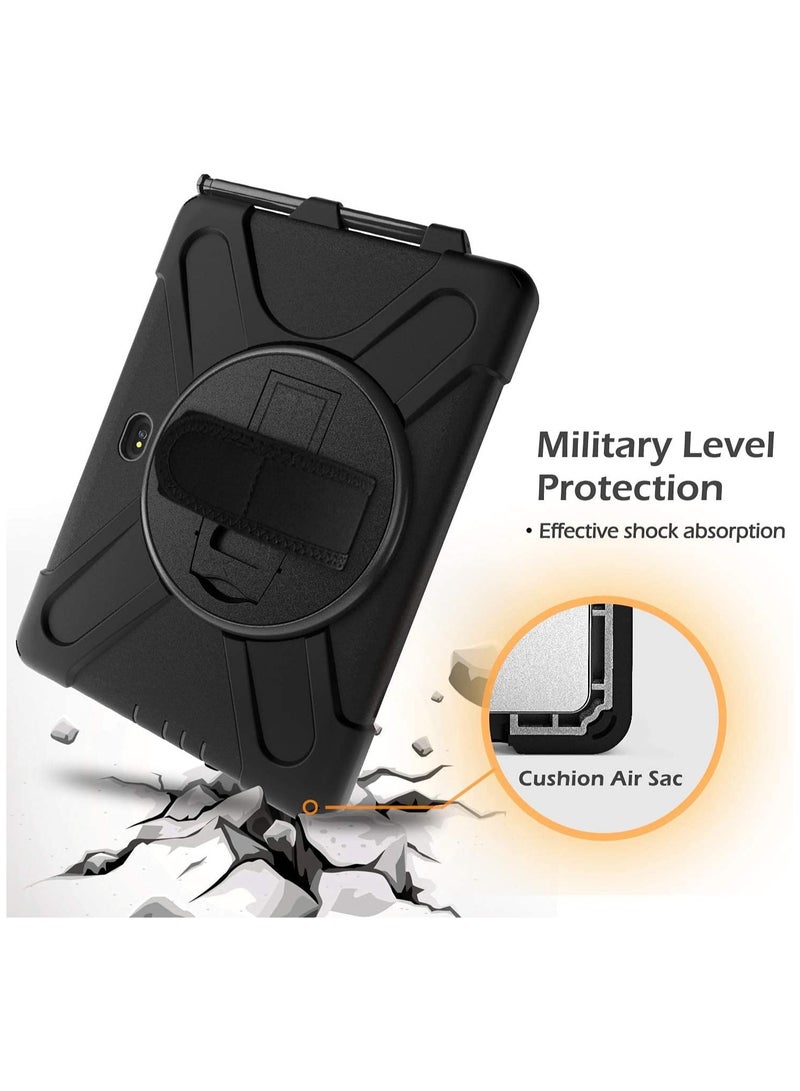general Case for Galaxy Tab Active Pro 10.1 inch SM-T540/T545/T547,Kickstand with 360 Degree Rotatable 3 Layer Hybrid Heavy Duty Shockproof Hand Strap Shoulder Strap Design - Image 4