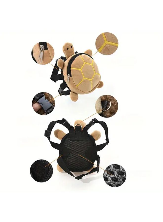 Grey Turtle Shaped Dog Backpack For Small Medium Pets With Harness Carrier - Image 2