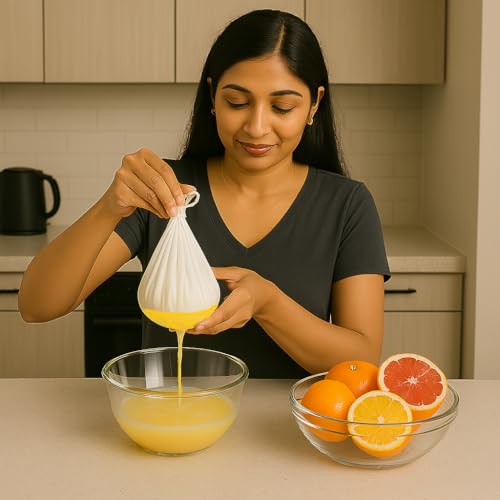 WUD 3 Pcs Muslin Cheese Cloth Set for Kitchen, for Making Paneer,Hung Curd, Cheese, Sprout Beans, Straining Juices as Strainer - Image 4