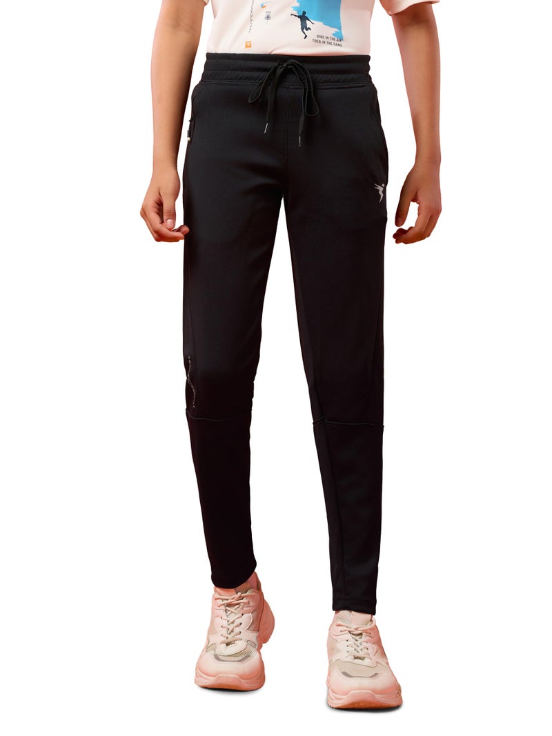 TECHNOSPORT Boy's Slim Fit Track Pant - (BPBR25BLK032_Black_9-10 Years) - Image 1