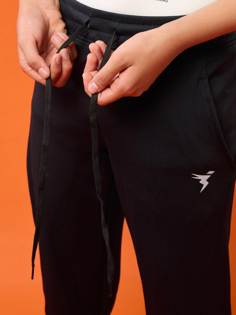 TECHNOSPORT Boy's Slim Fit Track Pant - (BPBR25BLK032_Black_9-10 Years) - Image 3