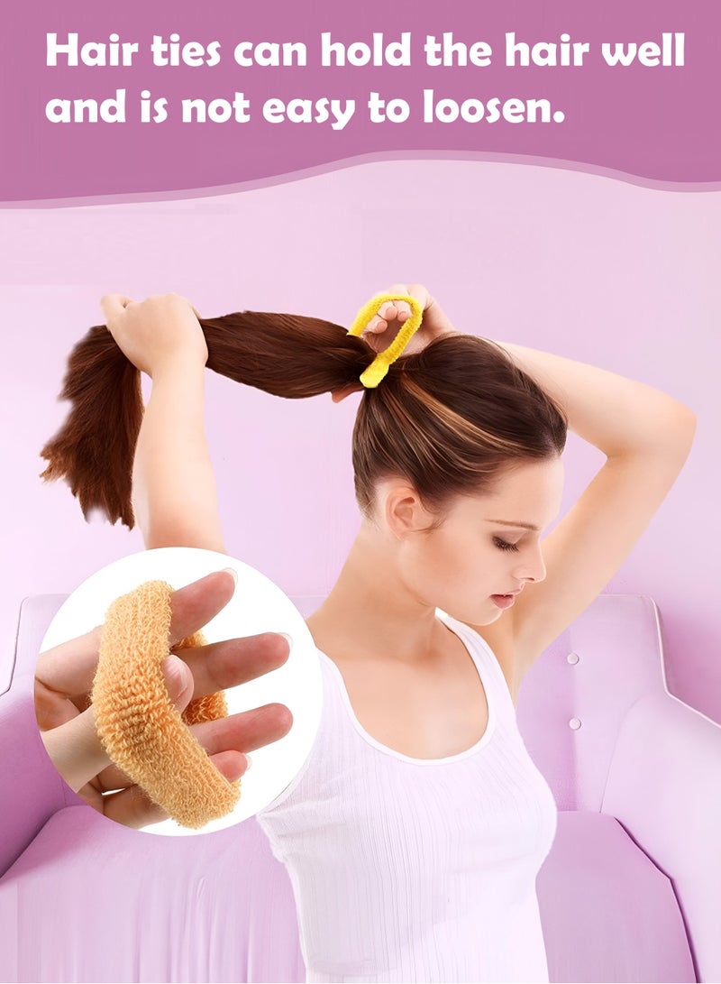 Lelet 12-Pack Large Hair Ties for Thick Curly Hair – Seamless Stretch Hair Bands – Soft Ponytail Holders – 2-Inch Diameter – 12 Assorted Colors – Strong Elastic Rubber Bands for Women - Image 2