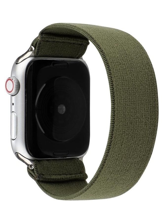 NIBEMINENT Solid Color Replacement Watchband For Apple Watch Series 7 45mm/6 & SE 5 4 44mm/3 2 1 42mm Army Green - Image 1