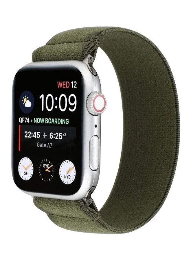 NIBEMINENT Solid Color Replacement Watchband For Apple Watch Series 7 45mm/6 & SE 5 4 44mm/3 2 1 42mm Army Green - Image 2