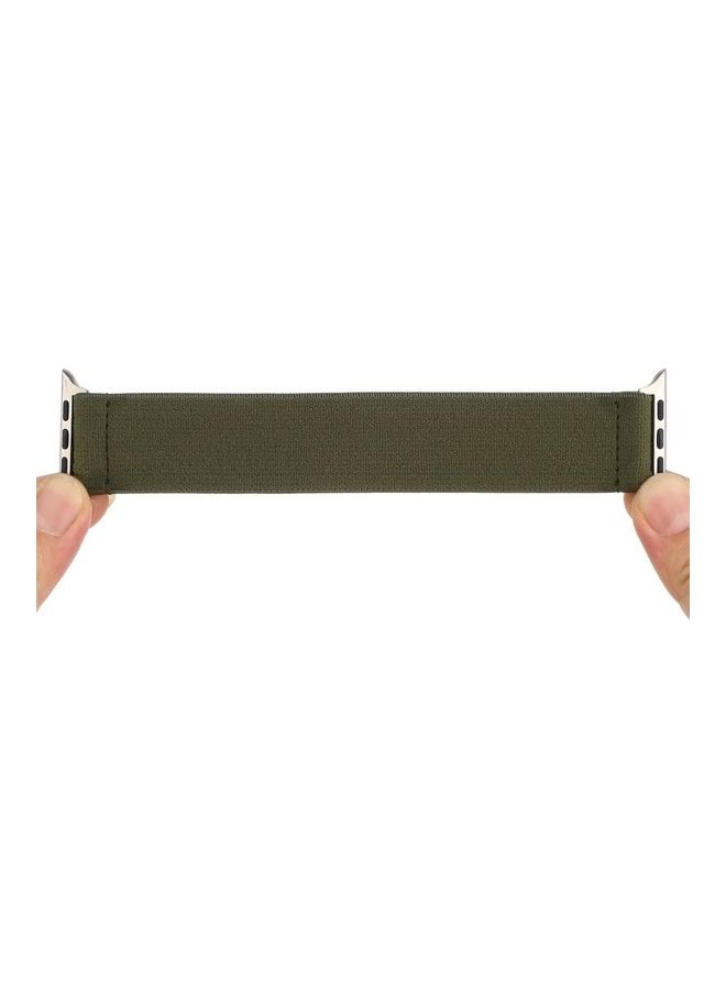 NIBEMINENT Solid Color Replacement Watchband For Apple Watch Series 7 45mm/6 & SE 5 4 44mm/3 2 1 42mm Army Green - Image 5