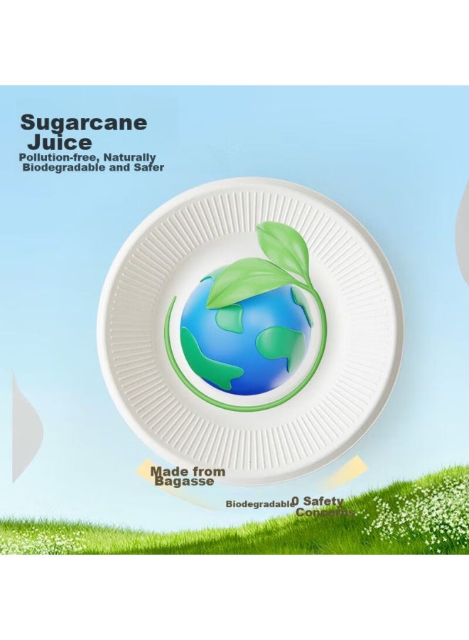 Temeiju 7-inch Disposable Plates, Cake Paper Plates, Thickened Biodegradable Dinner Plates, Outdoor Tableware, 50 Pieces, 18.2cm - Image 1